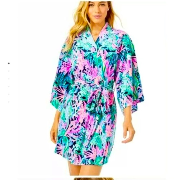 NWT🦄LILLY PULITZER JUMBO WEEKENDER BAG & ROBE BRINGING MERMAID BACK GRAIL SET🦄 - Picture 9 of 9